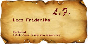 Locz Friderika névjegykártya